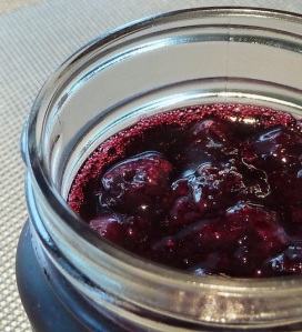 jar of blueberry compote