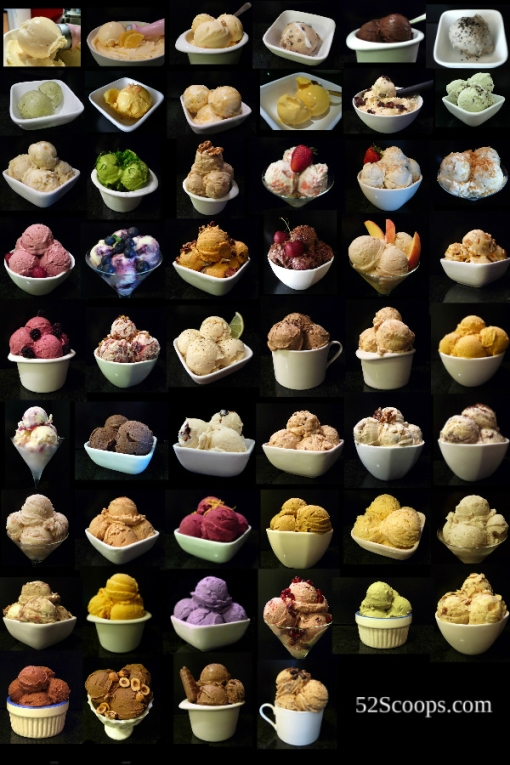 52 scoops of artisan ice cream